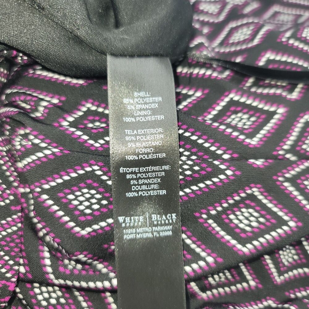 White House Black Market Small Strapless Geometric Romper Black Purple Pockets - Picture 10 of 12